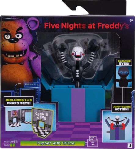 مجموعة مكتب Jazwares Five Nights at Freddy's Puppet Office - شخصية مفصلية مقاس 12.7 سم مع ميزة Jumpscare، وعيون متوهجة في الظلام، وديوراما بصرية in Kuwait