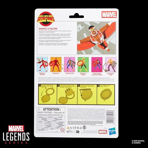 سلسلة Marvel Legends Secret Wars Falcon، شخصية كابتن أمريكا كوميكس الرجعية القابلة للتجميع مقاس 6 بوصات مع درع عدسي in Kuwait