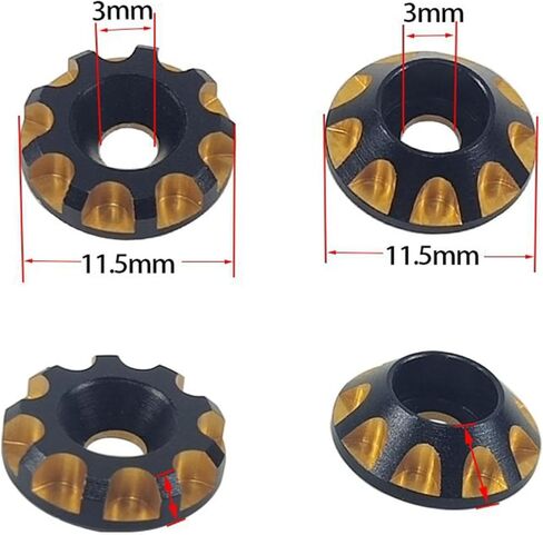 Round Head Gasket, Mountain Bike Tails Spacer Metal Professional Spare Parts M3 Decorative Gasket for Accessory, gold in Saudi Arabia