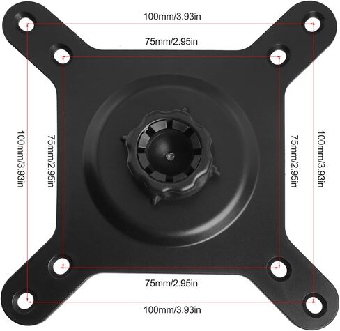 Portable Monitor Mount Adapter 17mm Ball Head to 75x75/100x100mm VESA Bracket M4 Screw Set for Tripod/Monitor Arm/Desktop Black 360 Degree Rotation With Screws in Kuwait