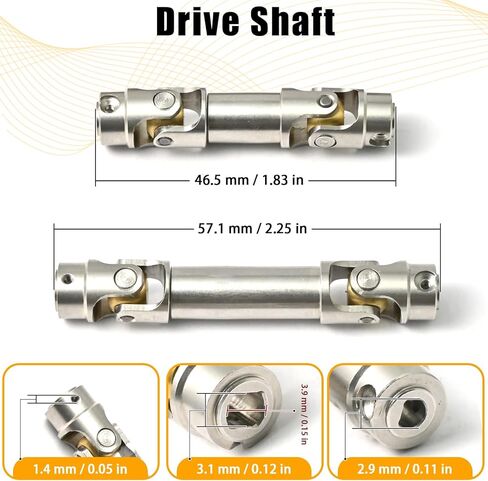 Stainless Steel Drive Shaft Front and Rear Center Shaft with D-Shaped Hole CVD Compatible with 1/18 Traxxas TRX4M Defender Bronco RC Crawler Upgrade Accessories (Silver) in Kuwait