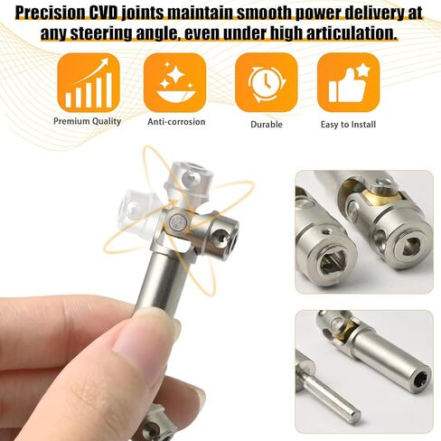 Stainless Steel Drive Shaft Front and Rear Center Shaft with D-Shaped Hole CVD Compatible with 1/18 Traxxas TRX4M Defender Bronco RC Crawler Upgrade Accessories (Silver) in Kuwait