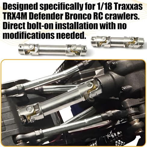 Stainless Steel Drive Shaft Front and Rear Center Shaft with D-Shaped Hole CVD Compatible with 1/18 Traxxas TRX4M Defender Bronco RC Crawler Upgrade Accessories (Silver) in Kuwait