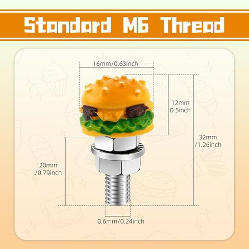 License Plate Screw Fasteners Kit, Hamburger Shape License Plate Bolts Decoration, Universal Stainless Steels Screw Fit Most Car Truck Motorcycle, 4Pcs in Kuwait