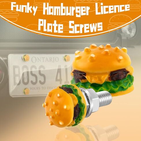 License Plate Screw Fasteners Kit, Hamburger Shape License Plate Bolts Decoration, Universal Stainless Steels Screw Fit Most Car Truck Motorcycle, 4Pcs in Kuwait