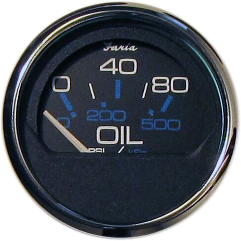 Faria Chesapeake Black Stainless Steel Gauges - SS BLK 80 PSI Oil Press. - Oil Pressure Gauge (80 PSI) (13702) in Kuwait