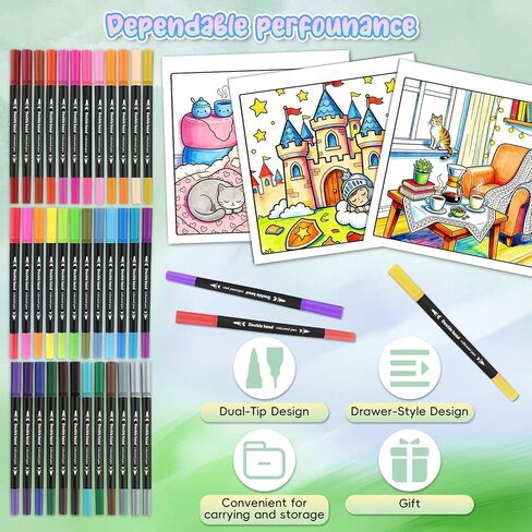 4Pcs Bold and Easy Cozy Coloring Book, Coloring Books for Adults Relaxation with 36 Color Markers, Saddle Stitch Double-Sided Design Include 128 Simple and Featuring Cute Patterns, Mindfulness Gifts in Kuwait