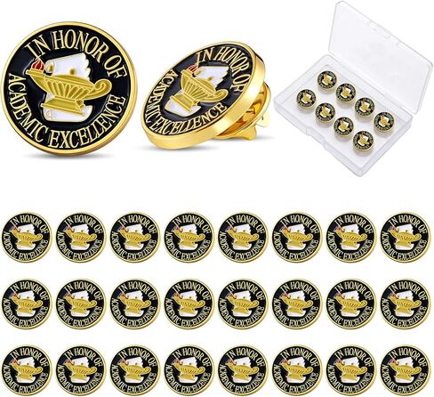 24 Pcs Academic Excellence Lapel Pin, 0.75 Inch Student Recognition Enamel Pins Award Gifts for Commitment Exceptional Achievement, Celebrate Academic Excellence Supply in Kuwait