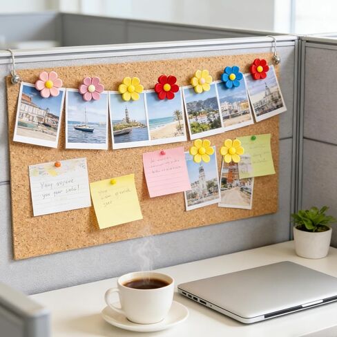 50 Pcs Flower Push Pins, Colorful Decorative Floral Thumb Tacks for Bulletin Board, Cork Board, Wall, Travel Map, Home and Office Decor, Storage Box Included (Mixed Colors) in Saudi Arabia