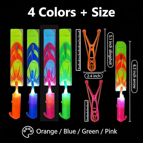 30 Packs Glow in the Dark Flying Toys Slingshots Rocket helicopter with Whistle for Kids,Glow Party Pavor Supplies for Kids Adults,Light up Toys for Camping Games Birthday Gifts Easter Basket Stuffer in Saudi Arabia
