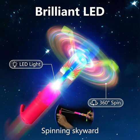 30 Packs Glow in the Dark Flying Toys Slingshots Rocket helicopter with Whistle for Kids,Glow Party Pavor Supplies for Kids Adults,Light up Toys for Camping Games Birthday Gifts Easter Basket Stuffer in Saudi Arabia
