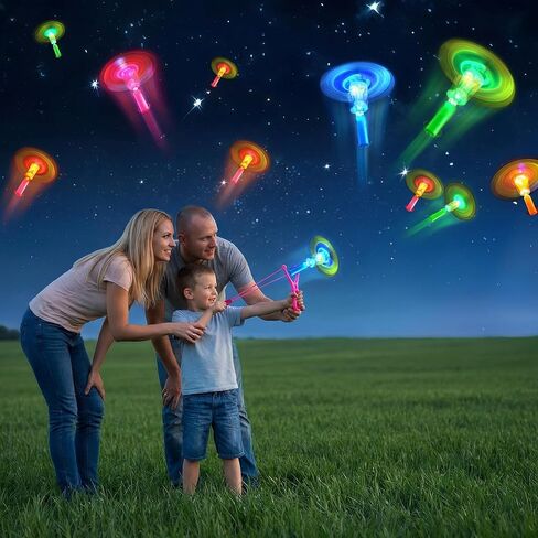 30 Packs Glow in the Dark Flying Toys Slingshots Rocket helicopter with Whistle for Kids,Glow Party Pavor Supplies for Kids Adults,Light up Toys for Camping Games Birthday Gifts Easter Basket Stuffer in Saudi Arabia