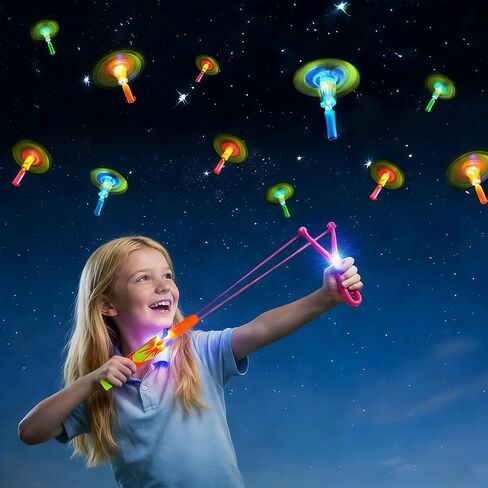 30 Packs Glow in the Dark Flying Toys Slingshots Rocket helicopter with Whistle for Kids,Glow Party Pavor Supplies for Kids Adults,Light up Toys for Camping Games Birthday Gifts Easter Basket Stuffer in Saudi Arabia
