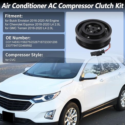 طقم قابض ضاغط مكيف الهواء لسيارة شيفروليه إكوينوكس تيرين 2018-2020 L4 2.0L لـ Buick Envision 2016-2020 جميع المحركات لضاغط CVC CO11483C/158275/23287187 in Kuwait