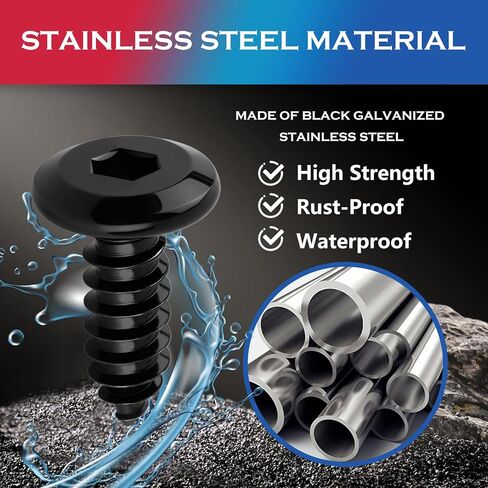 M6x18mm Stainless Steel Anti Theft License Plate Screws,Sturdy Car License Plate Bolts to Fix Front & Rear Licenses Plates/Frames,Essential Domestic Vehicle Screws for Licenses Plates in Kuwait