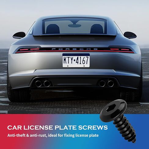 M6x18mm Stainless Steel Anti Theft License Plate Screws,Sturdy Car License Plate Bolts to Fix Front & Rear Licenses Plates/Frames,Essential Domestic Vehicle Screws for Licenses Plates in Kuwait