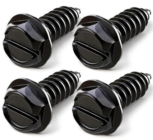 4-Pack Silver License Plate Screws Kit, Rustproof Stainless Steel Bolts for Front & Rear Plates on Domestic Cars & Trucks in Kuwait
