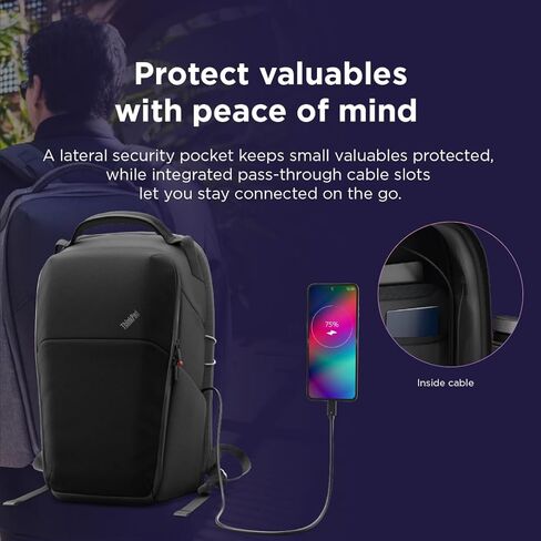 حقيبة ظهر Lenovo ThinkPad مقاس 16 بوصة (إصدار Aura) - وصول مغناطيسي بيد واحدة، قفل Fidlock، حماية EVA، حقيبة ظهر كمبيوتر محمول خفيفة الوزن بسعة 18 لتر، رمادي داكن in Kuwait