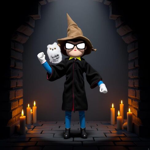 Wizard Christmas Elf Accessories for Elf Doll Clothes Christmas Costume Includes Robe, Broom, Scarf, Mini Glasses, Mini Book, Owl, Shoes and Hat(Wizard Setting pro) in Saudi Arabia
