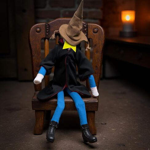 Wizard Christmas Elf Accessories for Elf Doll Clothes Christmas Costume Includes Robe, Broom, Scarf, Mini Glasses, Mini Book, Owl, Shoes and Hat(Wizard Setting pro) in Saudi Arabia