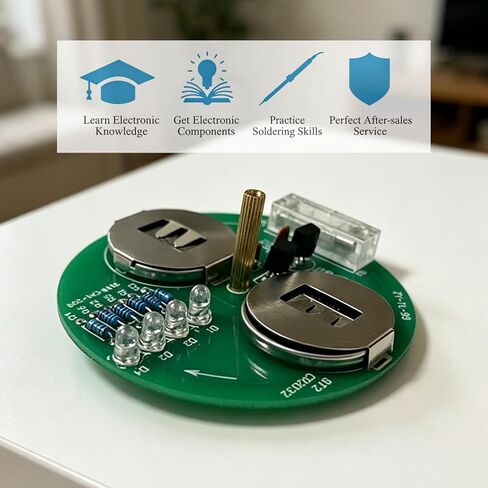 ISolderStore Soldering Project Soldering Practice Kit LED Rotating Desk Gyroscope DIY Kit Electronics Kit for Beginner in Saudi Arabia