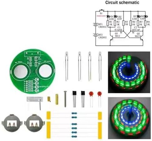 ISolderStore Soldering Project Soldering Practice Kit LED Rotating Desk Gyroscope DIY Kit Electronics Kit for Beginner in Saudi Arabia