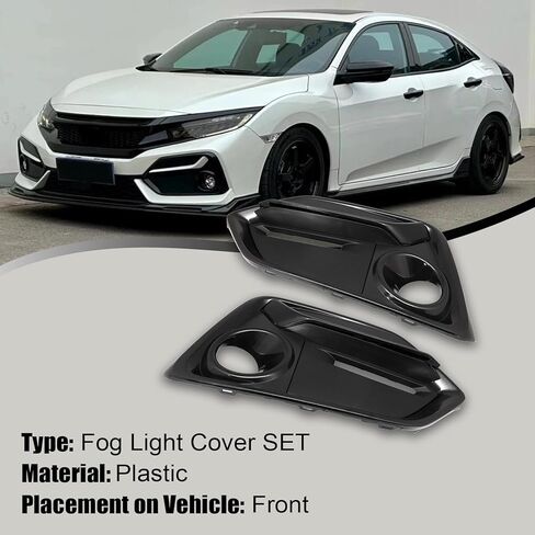 FZJDSD 1Pc Fog Light Cover Set Compatible with Honda Civic Hatchback 2020 2021 Front Right & Left Fog Light Grille Cover in Kuwait