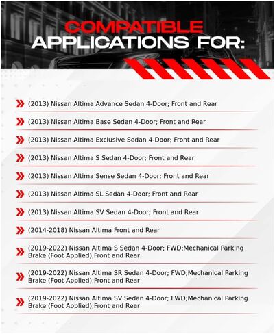 طقم فرامل أمامية وخلفية R1 كونسيبتس يناسب 2013-2024 نيسان ألتيما| وسادات سيراميك، دوارات فارغة| الأجهزة| 12.0 بوصة في الأمام و12.0 بوصة في الخلف in Kuwait
