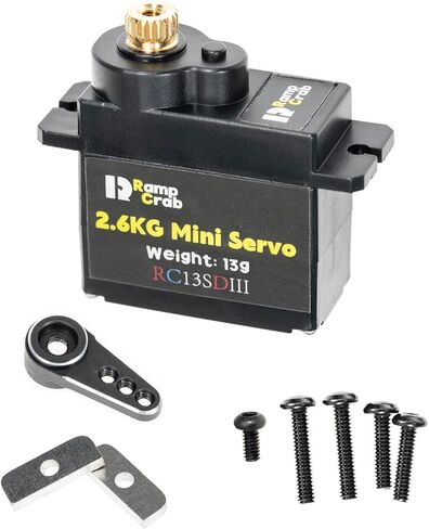 RC Mini Servo with Servo Horn for MINI LMT 4WD Monster Truck & CR18P, 1/18 RC Car Upgrades Parts (Black Horn) in Kuwait