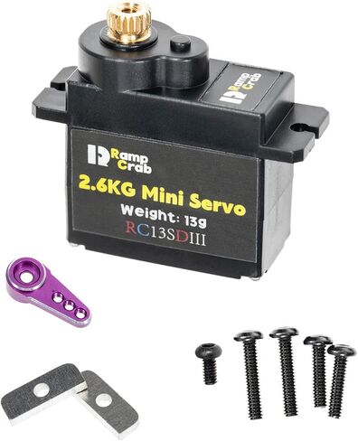 RC Mini Servo with Servo Horn for MINI LMT 4WD Monster Truck & CR18P, 1/18 RC Car Upgrades Parts (Black Horn) in Kuwait