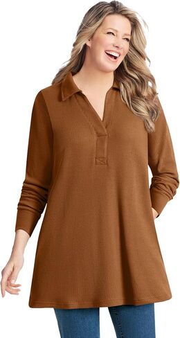 Woman Within Plus Size Relaxed Waffle-Thermal Tunic in Saudi Arabia