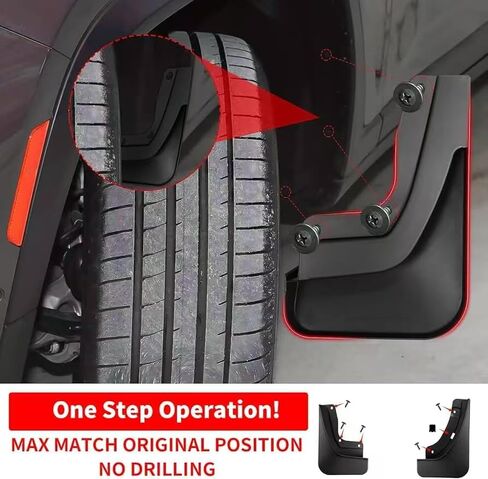 No Drill Mud Flaps for 2022-2026 Jeep Grand Cherokee 2-Row 5 seats SUV,Heavy Duty All Weather Splash Guards,OEM-Style Black Front & Rear Mud Guards,Set Fits Laredo Limited Altitude Overland Summit 4xe in Saudi Arabia