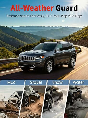 No Drill Mud Flaps for 2022-2026 Jeep Grand Cherokee 2-Row 5 seats SUV,Heavy Duty All Weather Splash Guards,OEM-Style Black Front & Rear Mud Guards,Set Fits Laredo Limited Altitude Overland Summit 4xe in Saudi Arabia