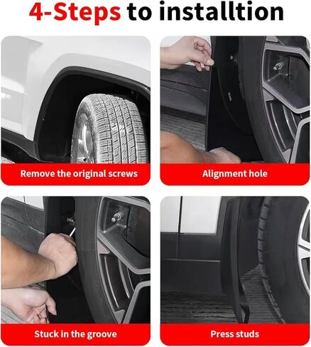 No Drill Mud Flaps for 2022-2026 Jeep Grand Cherokee 2-Row 5 seats SUV,Heavy Duty All Weather Splash Guards,OEM-Style Black Front & Rear Mud Guards,Set Fits Laredo Limited Altitude Overland Summit 4xe in Saudi Arabia