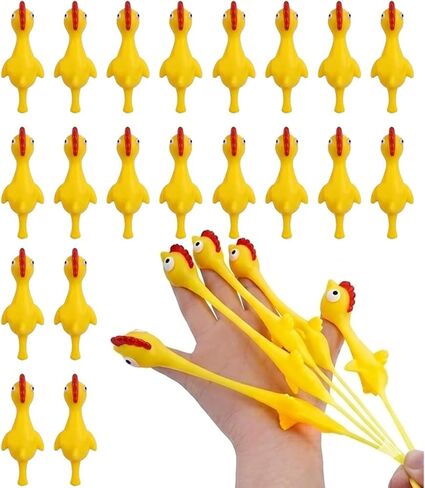 20 Pack Slingshot Rubber Chickens, Rubber Chicken Slingshot Flying Chicken Flingers, Novelty Toys & Amusements Flicking Chicken Toys for Party Favors Activities Birthday Gifts in Saudi Arabia
