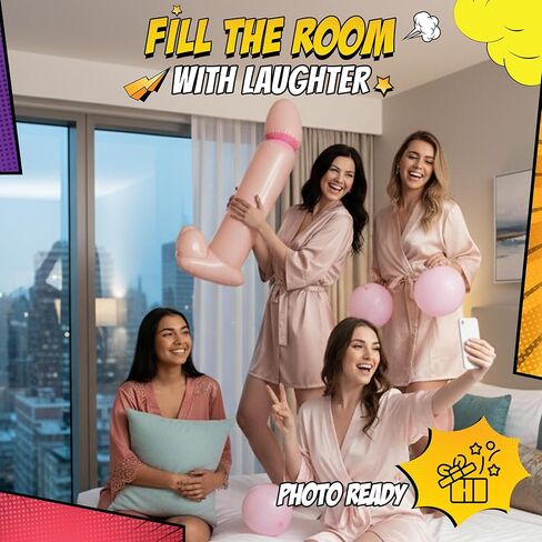 Inflatable Buddy – Giant Blow Up Gag Toy for Bachelorette Party Decorations, Bridal Shower Games & Funny Party Props – Big Inflatable Party Accessory - 3 FT (White) in Kuwait