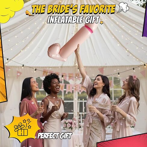 Inflatable Buddy – Giant Blow Up Gag Toy for Bachelorette Party Decorations, Bridal Shower Games & Funny Party Props – Big Inflatable Party Accessory - 3 FT (White) in Kuwait