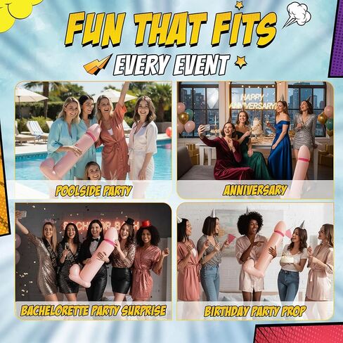 Inflatable Buddy – Giant Blow Up Gag Toy for Bachelorette Party Decorations, Bridal Shower Games & Funny Party Props – Big Inflatable Party Accessory - 3 FT (White) in Kuwait