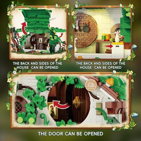 Dwarf Cabin Building Block Set 1088 Pcs Fantasy Halfling Village Architecture Model Kit for Adults & Teens Movie Magic Hole Home Office Desk Decor Display Gift in Saudi Arabia