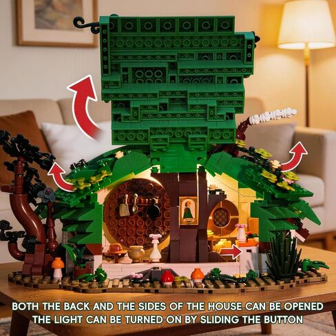 Dwarf Cabin Building Block Set 1088 Pcs Fantasy Halfling Village Architecture Model Kit for Adults & Teens Movie Magic Hole Home Office Desk Decor Display Gift in Saudi Arabia