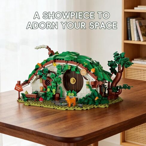 Dwarf Cabin Building Block Set 1088 Pcs Fantasy Halfling Village Architecture Model Kit for Adults & Teens Movie Magic Hole Home Office Desk Decor Display Gift in Saudi Arabia