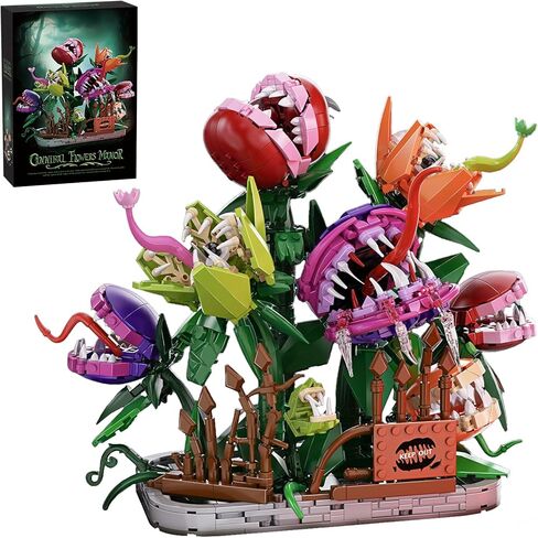 2-in-1 Strange Cannibal Flower Building Block Set 858 Pcs Sci-Fi TV Monster Model Kit for Adults & Teens Parallel Dimension Creature Action Figure Dark Aesthetic Room Desk Decor Gift in Kuwait