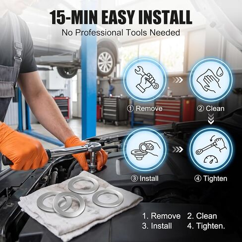 20 قطعة من حشية سدادة تصريف الزيت، ختم مانع للتسرب 14 مم، OEM 94109-14000، 21513-23001، متوافق مع Honda Accord Civic CR-V Odyssey Pilot (فضي) in Kuwait