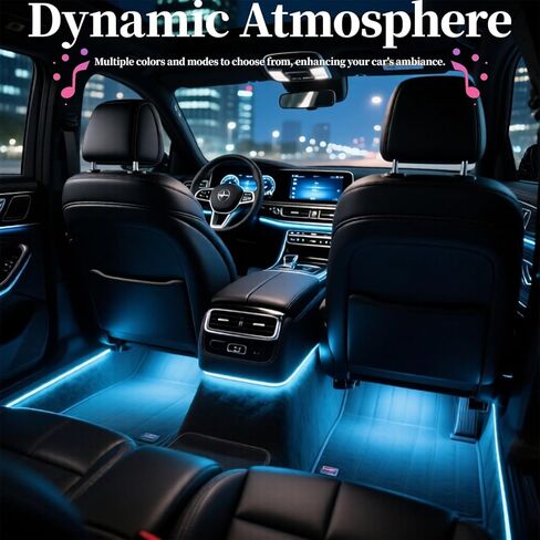 DIBMS RGB Car Strobe Safety Lights with Remote,Interior LED Light for Car Accessories Women Men Husband Birthday Gift APP Control with USB Port Music Sync Color Change for Truck Decor 12V Dashboard in Saudi Arabia
