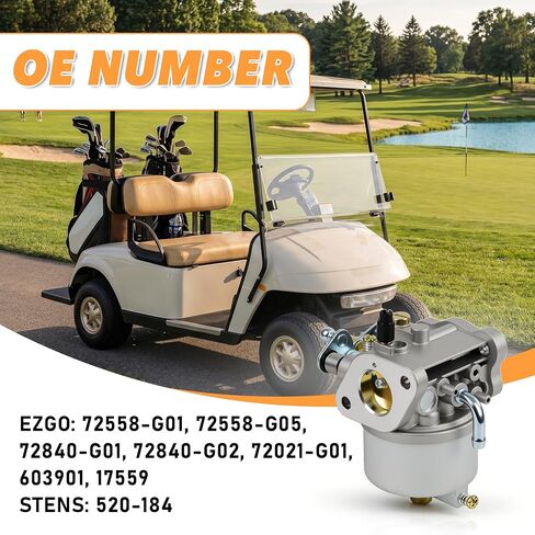 مكربن ​​72558G01 لعربة الغولف EZGO Gas Golf Cart 350cc Robin Engine، يناسب 1996-2003 TXT، Medalist، Workhorse ST350، يستبدل 72558-G05 72840-G02 17559، لمحركات ما قبل MCI ذات 4 دورات in Kuwait