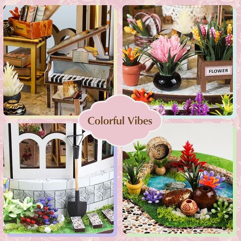 Soothee DIY Miniature House Kit, DIY Book Nook with LED Light | 3D Puzzles for Adults and Teens, Tiny House Building Kits for Bookshelf Decor, Relaxing Gift for Craft Lovers | Hanging Garden in Saudi Arabia