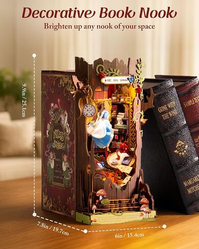 مجموعات زوايا الكتب من روبوتيم تقع في العجائب، ألغاز خشبية ثلاثية الأبعاد، دفاتر كتب ذاتية الصنع للبالغين، ديكور رف كتب خيالي خيالي، هدايا حرفية لمحبي الكتب in Kuwait