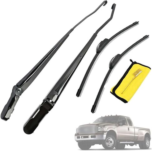 Magimaker‎ F81Z17527AA F81Z17526AA 1 Pair Windshield Wiper Arm w/Wiper Blade Fit for Ford F250 F350 F450 F550 Super Duty 1999-2007 / Excursion 2000-2005# 403717527AA 4C3Z17526AA in Kuwait