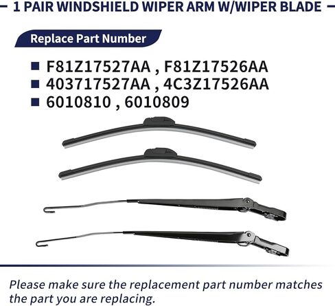 Magimaker‎ F81Z17527AA F81Z17526AA 1 Pair Windshield Wiper Arm w/Wiper Blade Fit for Ford F250 F350 F450 F550 Super Duty 1999-2007 / Excursion 2000-2005# 403717527AA 4C3Z17526AA in Kuwait