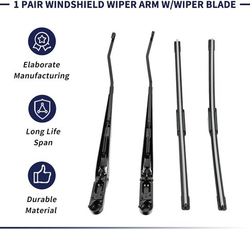 Magimaker‎ F81Z17527AA F81Z17526AA 1 Pair Windshield Wiper Arm w/Wiper Blade Fit for Ford F250 F350 F450 F550 Super Duty 1999-2007 / Excursion 2000-2005# 403717527AA 4C3Z17526AA in Kuwait
